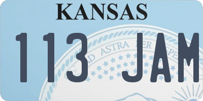 KS license plate 113JAM