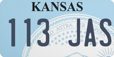 KS license plate 113JAS