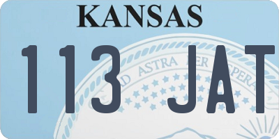 KS license plate 113JAT