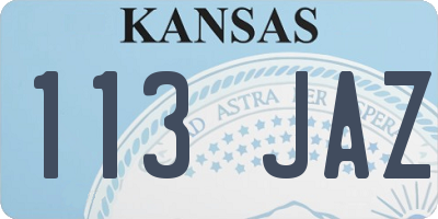 KS license plate 113JAZ