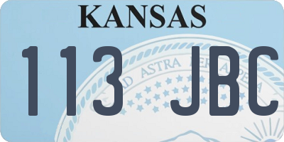 KS license plate 113JBC