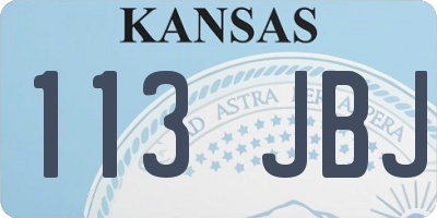 KS license plate 113JBJ