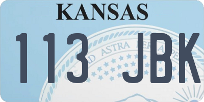 KS license plate 113JBK