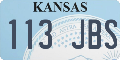 KS license plate 113JBS