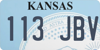 KS license plate 113JBV