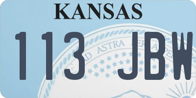 KS license plate 113JBW