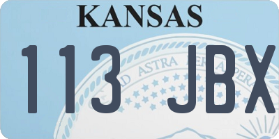 KS license plate 113JBX