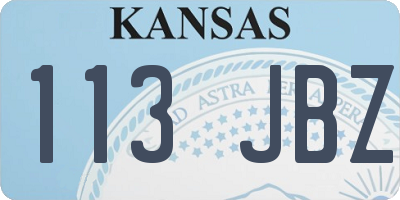 KS license plate 113JBZ
