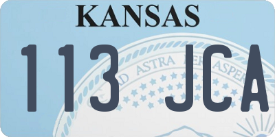 KS license plate 113JCA