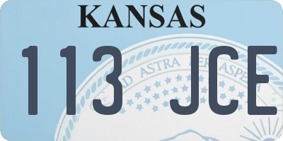 KS license plate 113JCE