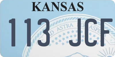 KS license plate 113JCF