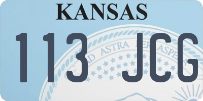 KS license plate 113JCG