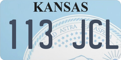 KS license plate 113JCL