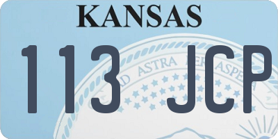 KS license plate 113JCP