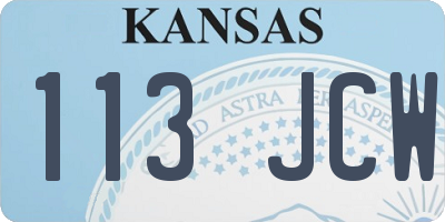 KS license plate 113JCW