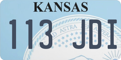 KS license plate 113JDI