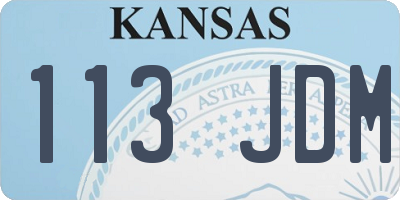 KS license plate 113JDM