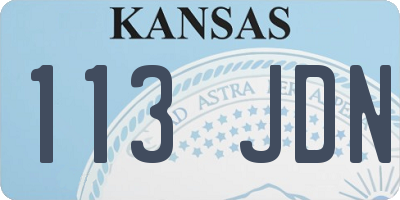 KS license plate 113JDN