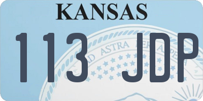 KS license plate 113JDP