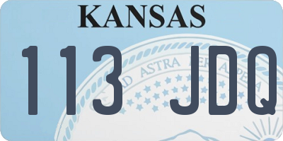 KS license plate 113JDQ