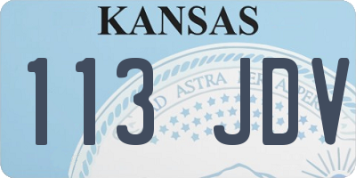 KS license plate 113JDV