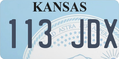 KS license plate 113JDX