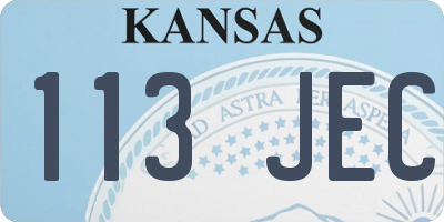 KS license plate 113JEC