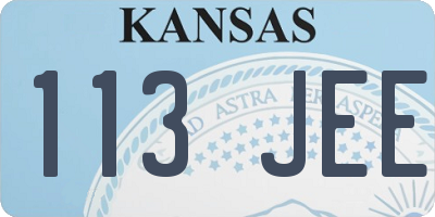 KS license plate 113JEE