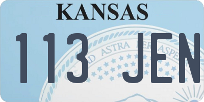 KS license plate 113JEN