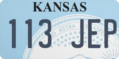 KS license plate 113JEP