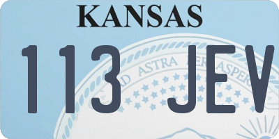 KS license plate 113JEV