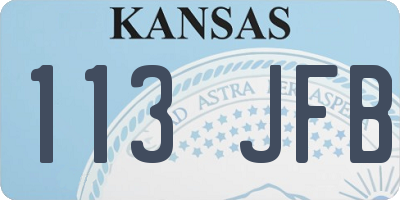 KS license plate 113JFB