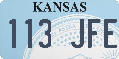 KS license plate 113JFE