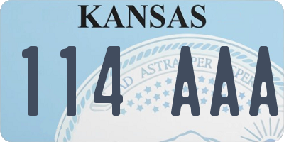KS license plate 114AAA