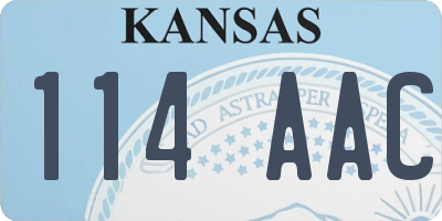 KS license plate 114AAC
