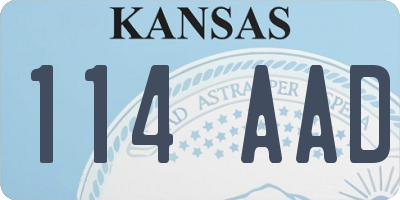 KS license plate 114AAD