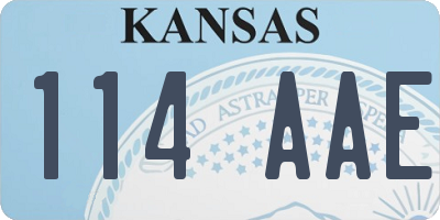 KS license plate 114AAE