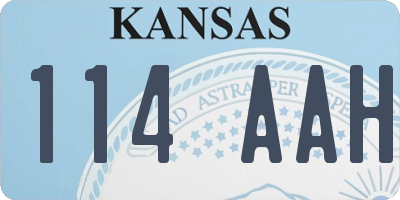 KS license plate 114AAH