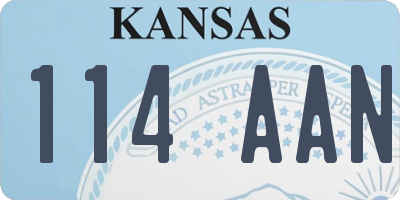 KS license plate 114AAN