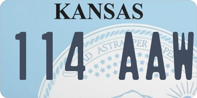 KS license plate 114AAW