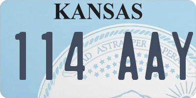 KS license plate 114AAY