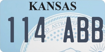 KS license plate 114ABB