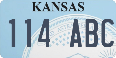 KS license plate 114ABC