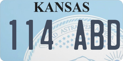KS license plate 114ABD