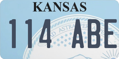 KS license plate 114ABE