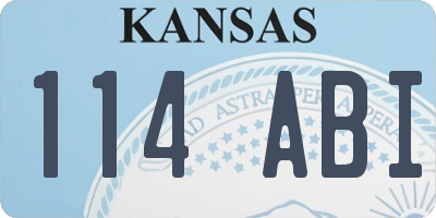 KS license plate 114ABI
