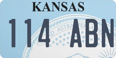 KS license plate 114ABN