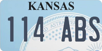KS license plate 114ABS