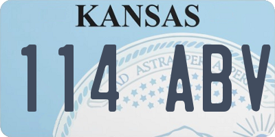 KS license plate 114ABV