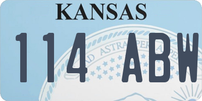KS license plate 114ABW